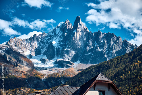 Beautiful mountain in the Alps. Chamonix, France.