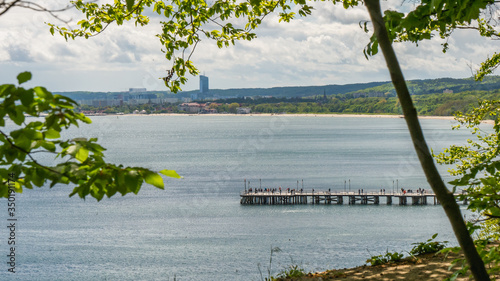 View from the cliff on the pier in Gdynia Orlowo, Poland. photo