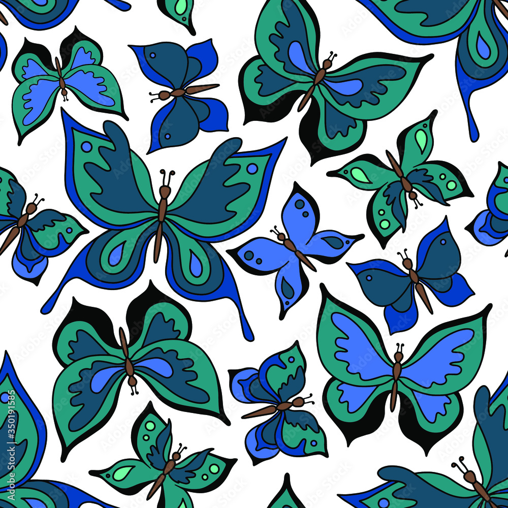 Butterfly. Seamless pattern element. Vector ilustration. Butterfly. Seamless pattern element. Vector ilustration.