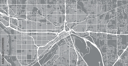 Urban vector city map of St Paul, USA. Minnesota state capital