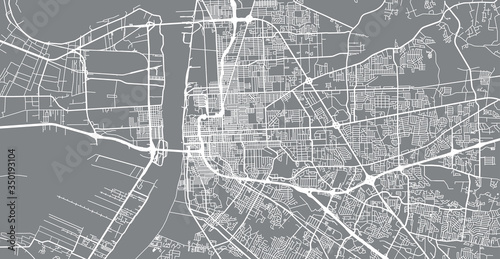 Urban vector city map of Baton Rouge, USA. Louisiana state capital