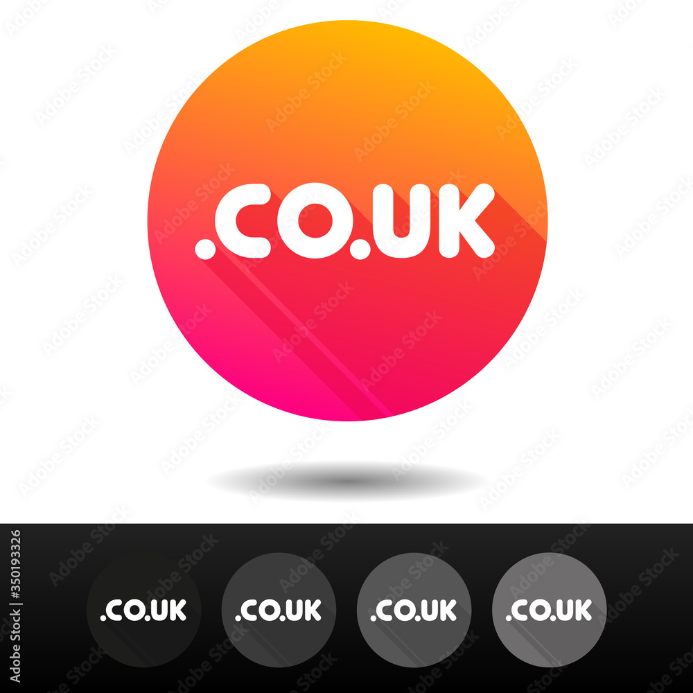 Domain CO UK sign buttons. 5 Icons top-level internet domain symbols. Domain CO UK sign buttons. 5 Icons top-level internet domain symbols.