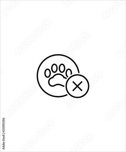 no animal icon,vector best line icon,no animal allow icon.