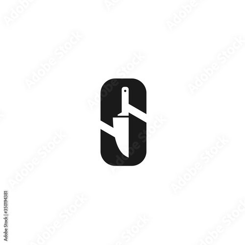 S blade logo. knife icon