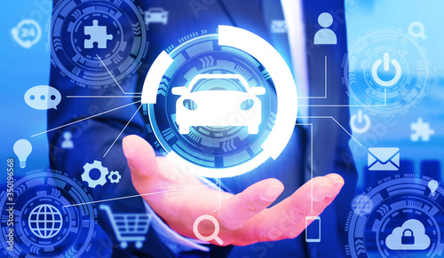 車のアイコンとテクノロジー Ai 人工知能 Vehicle Icon Technology Artificial Intelligence Foto De Stock Adobe Stock