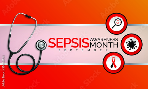 Vector illustration on the theme of Sepsis awareness month observed each year during September. photo