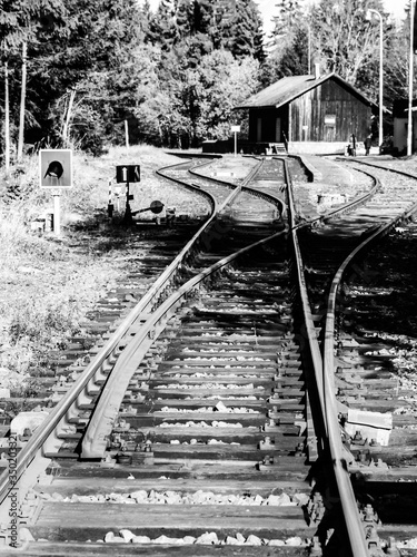 Small regiona train station in Czech republic photo