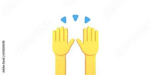 Raising hands vector illustration on a white background