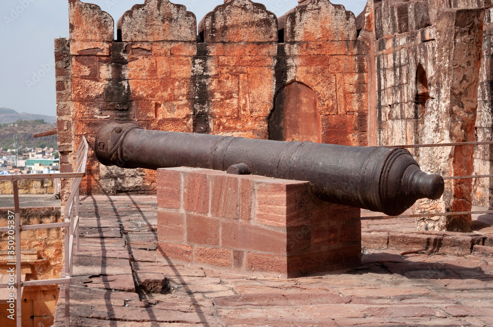 Cannon at Mehrangarh Fort. One of the largest forts of India. Jodhpur, Rajasthan, India