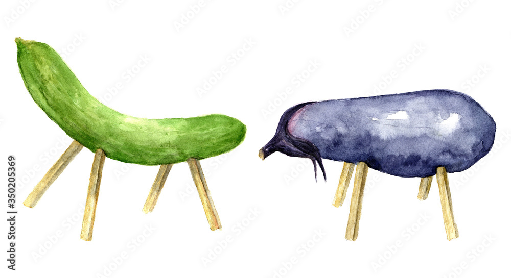精霊馬 精霊牛 水彩イラスト Stock Illustration Adobe Stock