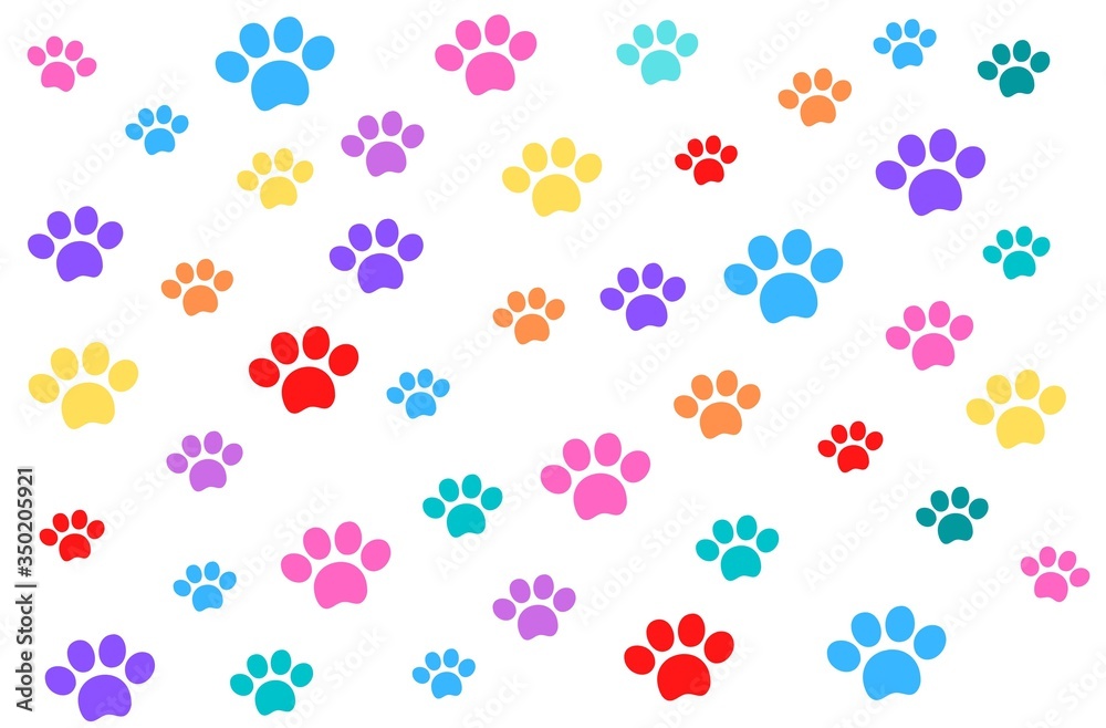 cute pattern with colorful paws cute pattern with colorful paws
