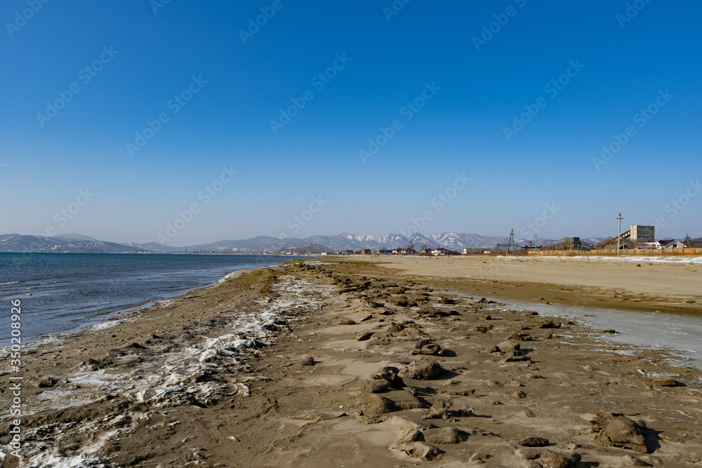 Marine landscape with views of the beach of the Bay