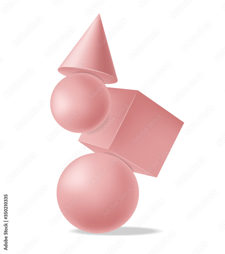 Realistic geometric elements 3d, isolated, pink forme, abstract banner, graphic design, modern vector illustration Realistic geometric elements 3d, isolated, pink forme, abstract banner, graphic design, modern vector illustration