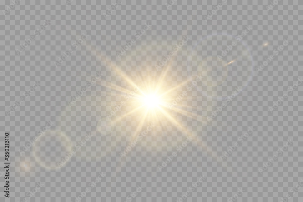 Vector transparent sunlight special lens flare light effect.