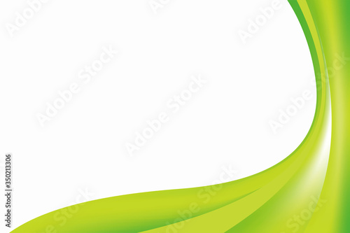 Abstract Blurry Green White Wave Background Design, Flowing Green Natural Background Template Vector