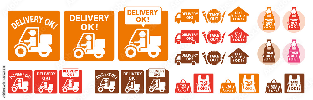 Online delivery service concept, online order tracking, delivery home and office and take away.  - obrazy, fototapety, plakaty 