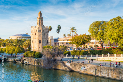 The Torre del Oro tower in Seville, Spain. photo