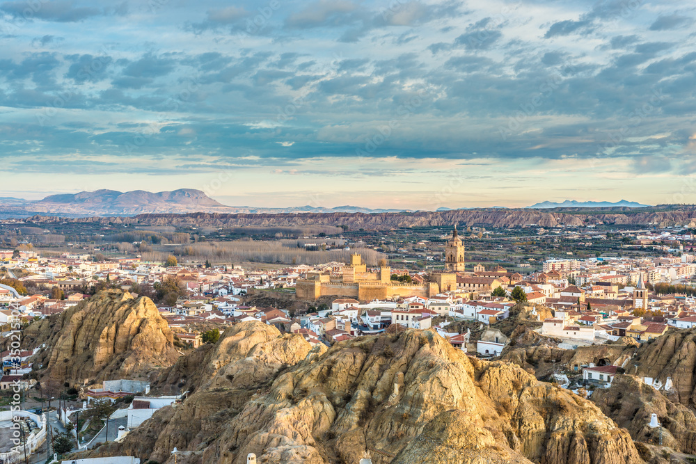 Sunrise in Guadix, Granada, Andalusia, Spain.