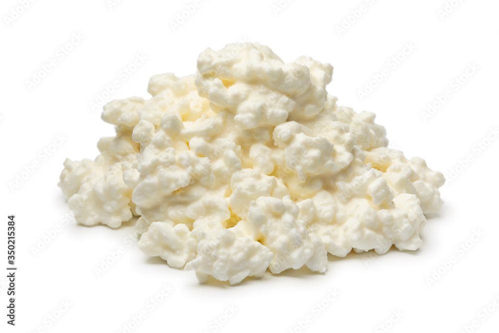 Heap of cottage cheese close up