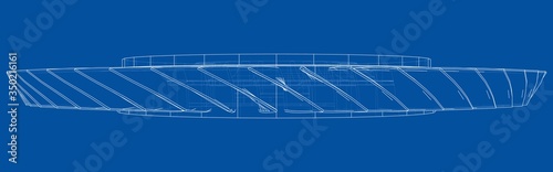 Turbine wheel concept outline. Vector