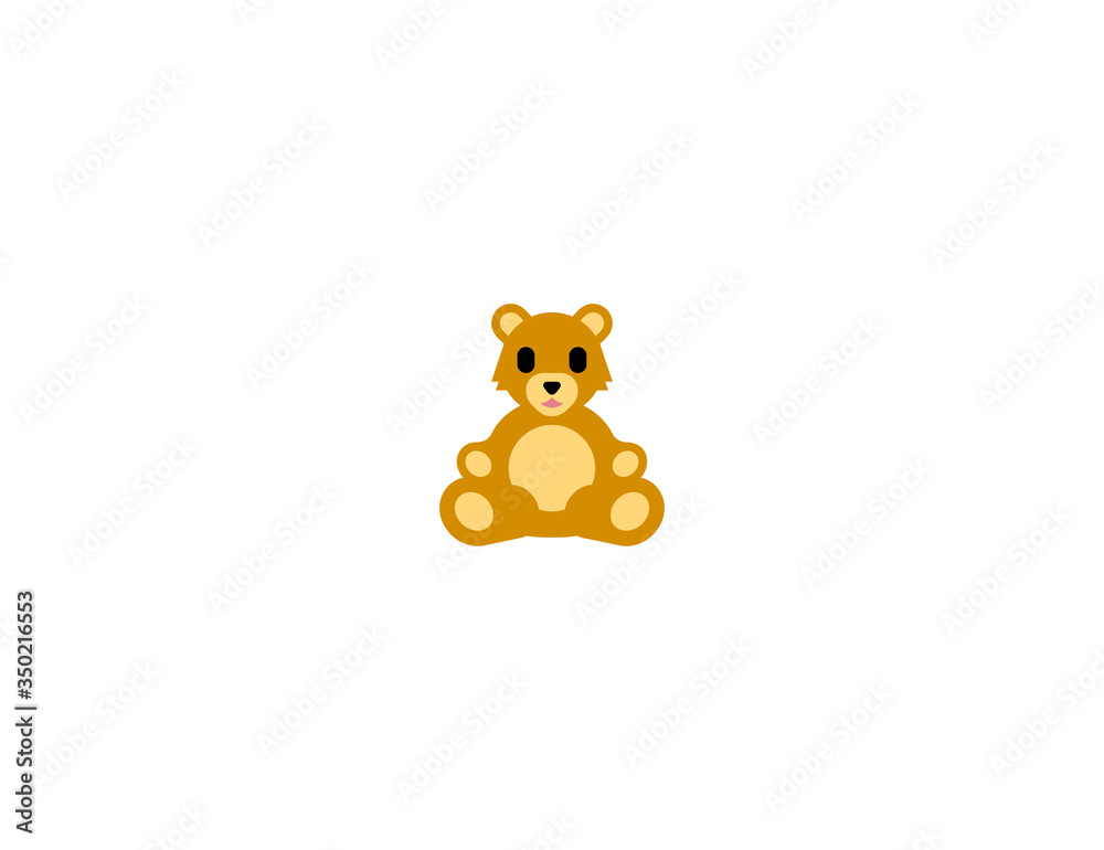 Teddy Bear vector flat icon. Isolated bear toy emoji illustration 