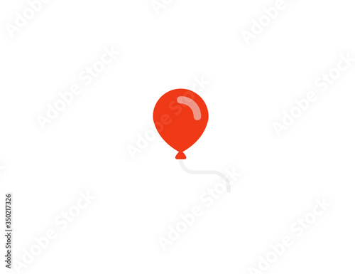 Balloon vector flat icon. Isolated red balloon, birthday party emoji illustration 