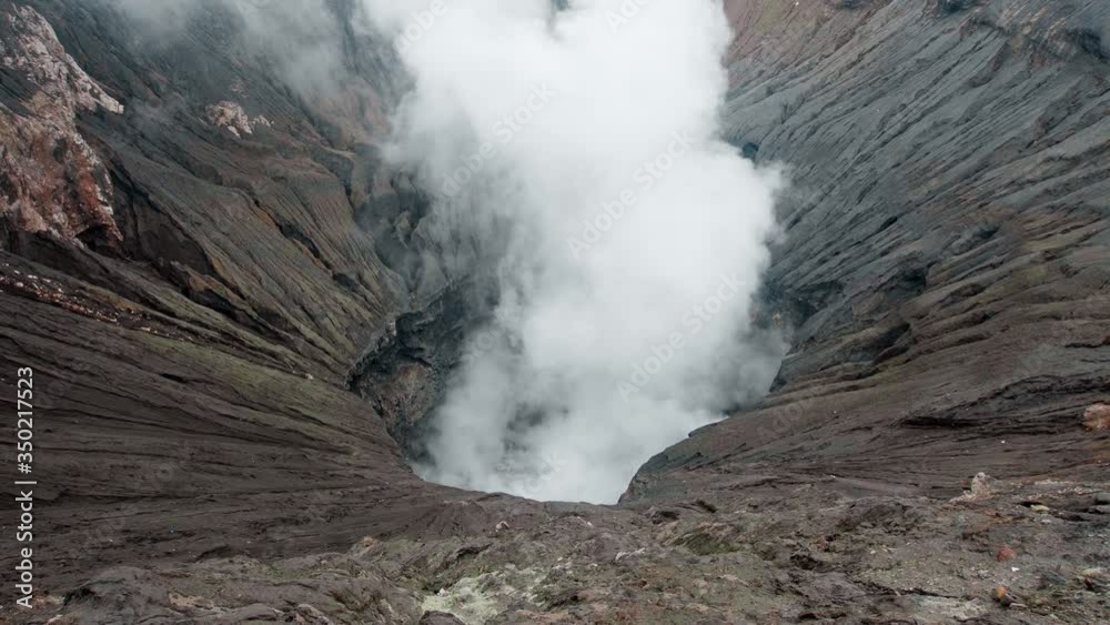 Video of the steaming active volcano Bromo Video of the steaming active volcano Bromo