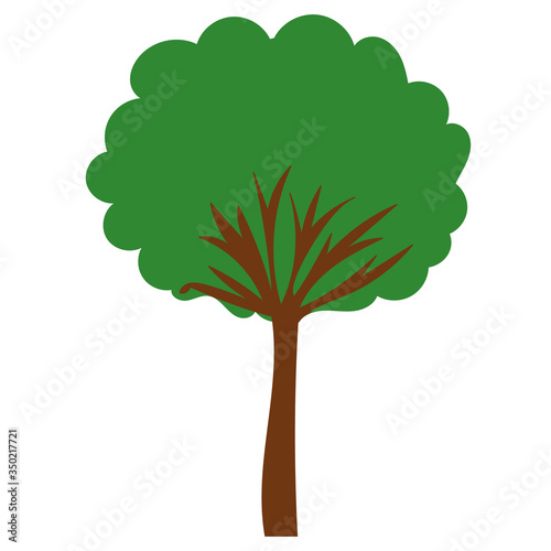 flat style green tree  isolated