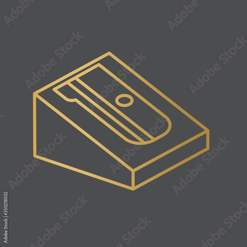 golden sharpener icon- vector illustration