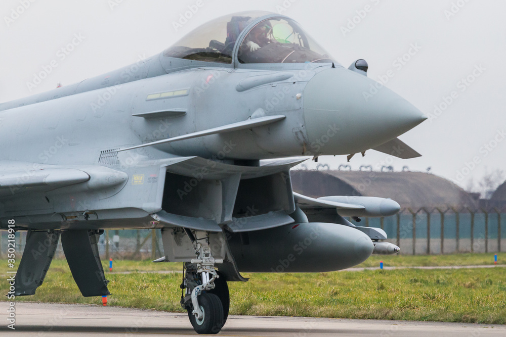RAF Typhoon FGR4 taxiing to the runway RAF Typhoon FGR4 taxiing to the runway