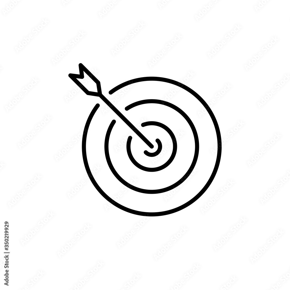 Target icon. Goal and success, game symbol. logo. Outline design editable stroke. For yuor design. Stock - Vector illustration. Target icon. Goal and success, game symbol. logo. Outline design editable stroke. For yuor design. Stock - Vector illustration.