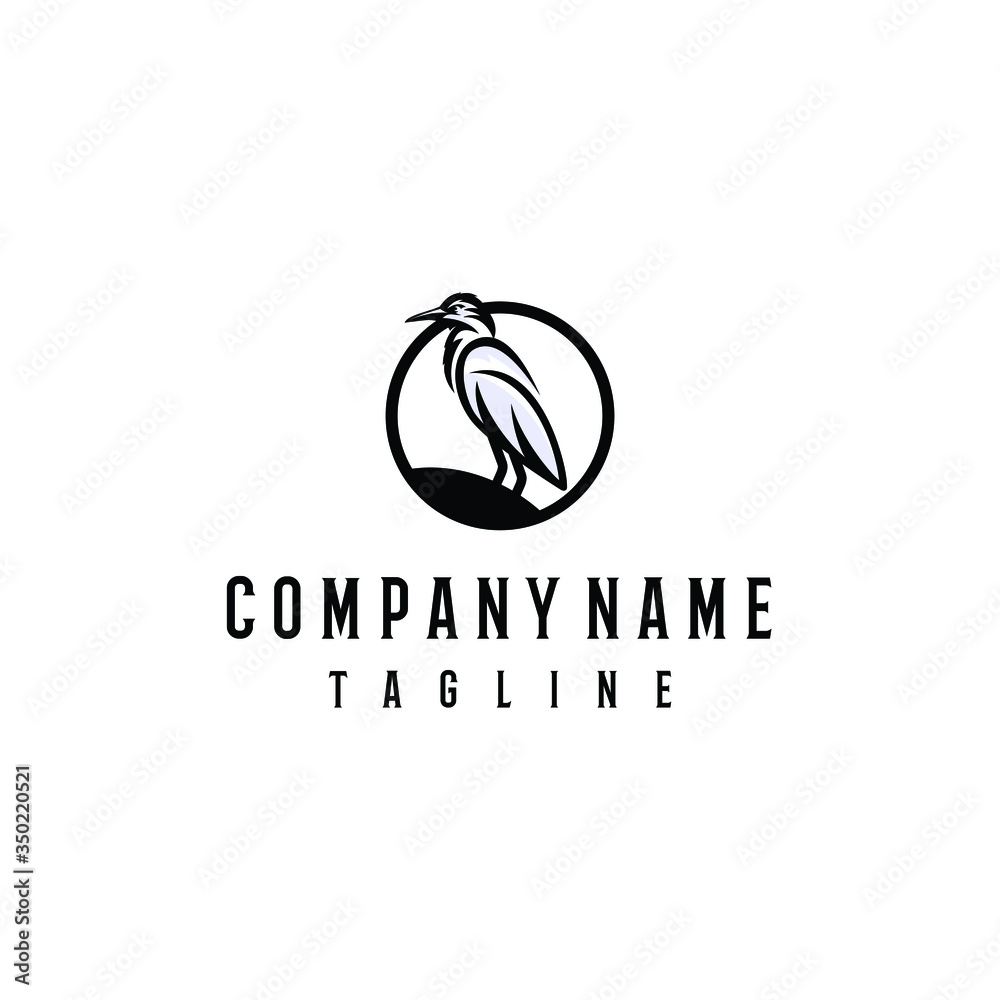 Cattle egret bird logo design. Awesome cattle egret bird silhoutte. A cattle egret bird logotype. Cattle egret bird logo design. Awesome cattle egret bird silhoutte. A cattle egret bird logotype.