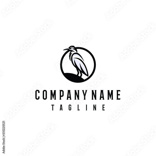 Cattle egret bird logo design. Awesome cattle egret bird silhoutte. A cattle egret bird logotype.