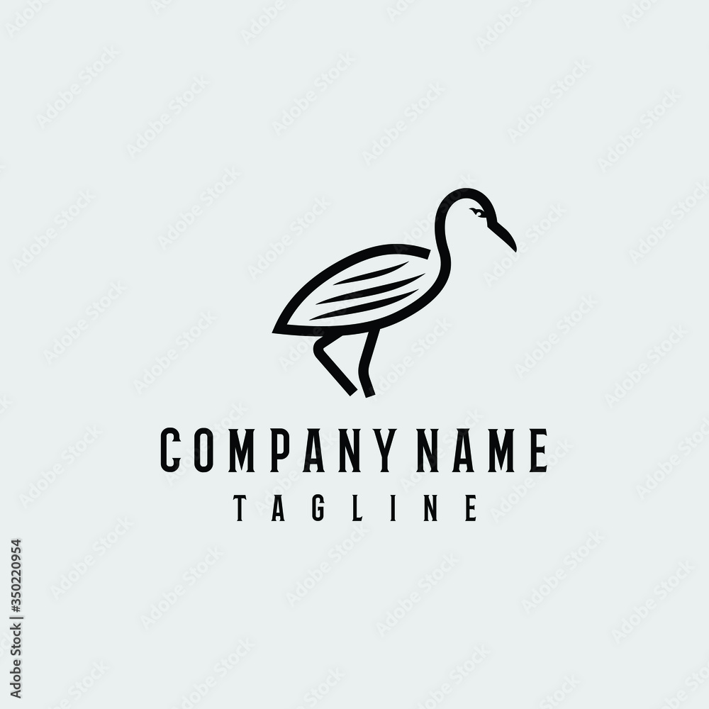 Cattle egret bird logo design. Awesome cattle egret bird silhoutte. A cattle egret bird logotype. Cattle egret bird logo design. Awesome cattle egret bird silhoutte. A cattle egret bird logotype.