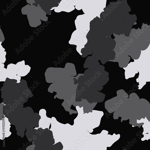 Urban camouflage of various shades of black, grey and white colors