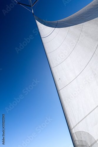 sails of a sailing yacht in the wind