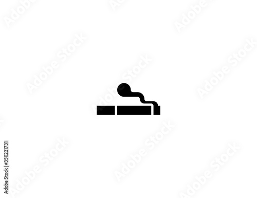 Cigarette vector flat icon. Isolated Cigarette smoke, smoking emoji illustration