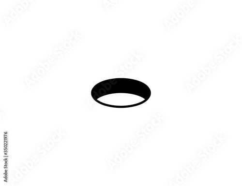 Black hole vector flat icon. Isolated golf hole emoji illustration