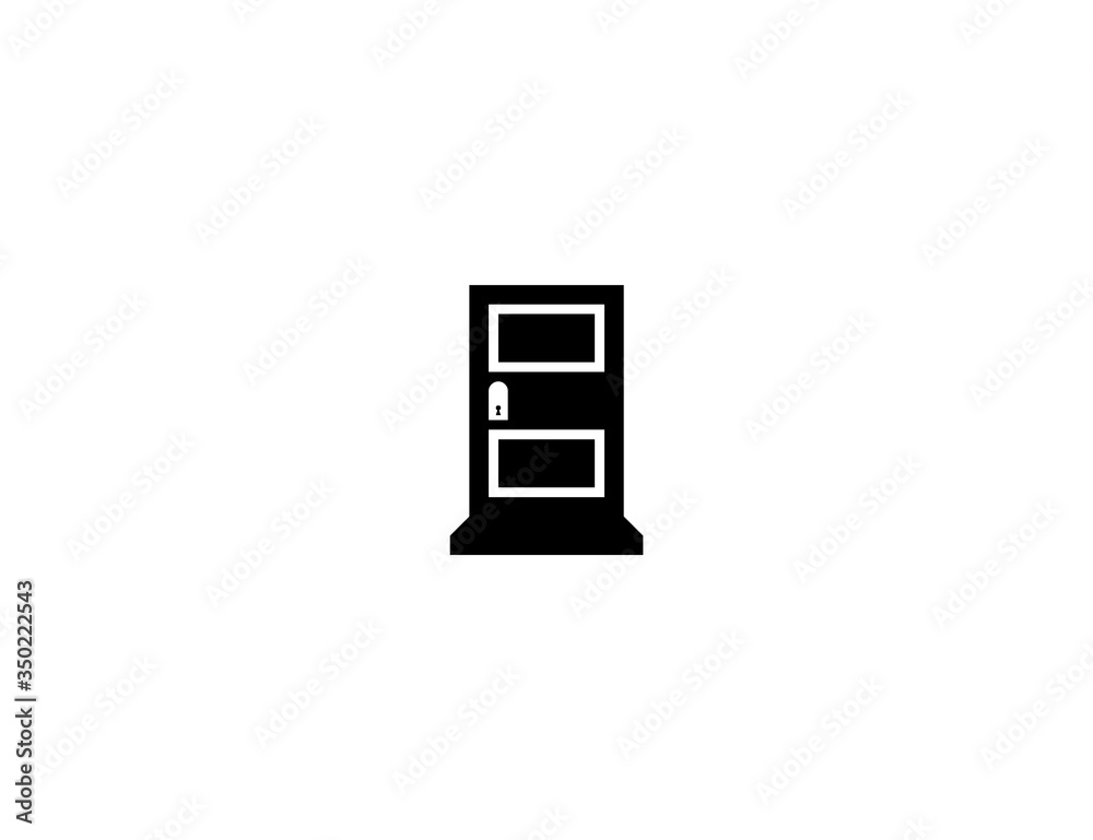 Door vector flat icon. Isolated threshold, wooden door emoji illustration