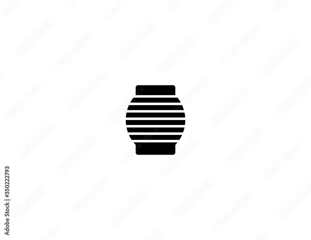 Red paper lantern vector flat icon. Isolated Chinese traditional lantern emoji illustration Red paper lantern vector flat icon. Isolated Chinese traditional lantern emoji illustration