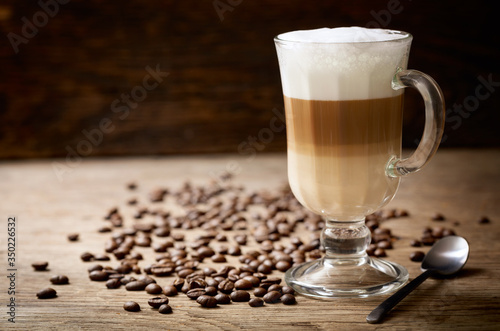 glass of latte macchiato coffee photo