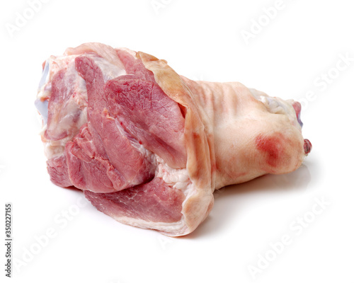 Canvas Print raw pork (leg) isolated on white background