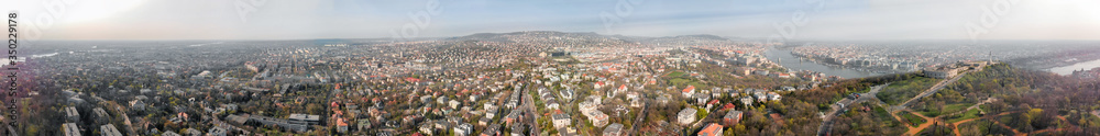Aerial view of Budapest panorama in spring season, Hungary