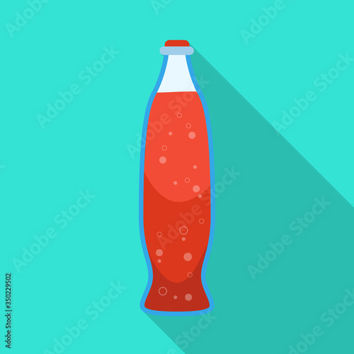 Isolated object of bottle and soda symbol. Set of bottle and red vector icon for stock.