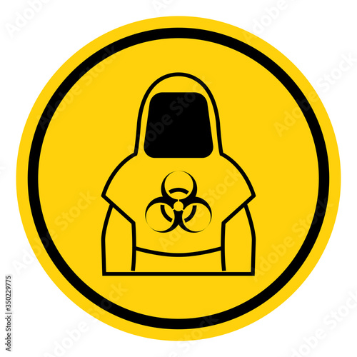 Protective Clothing Of Biological Hazard Symbol, Vector Illustration, Isolate On White Background Label. EPS10