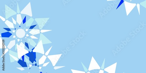 Light blue vector layout with beautiful snowflakes.