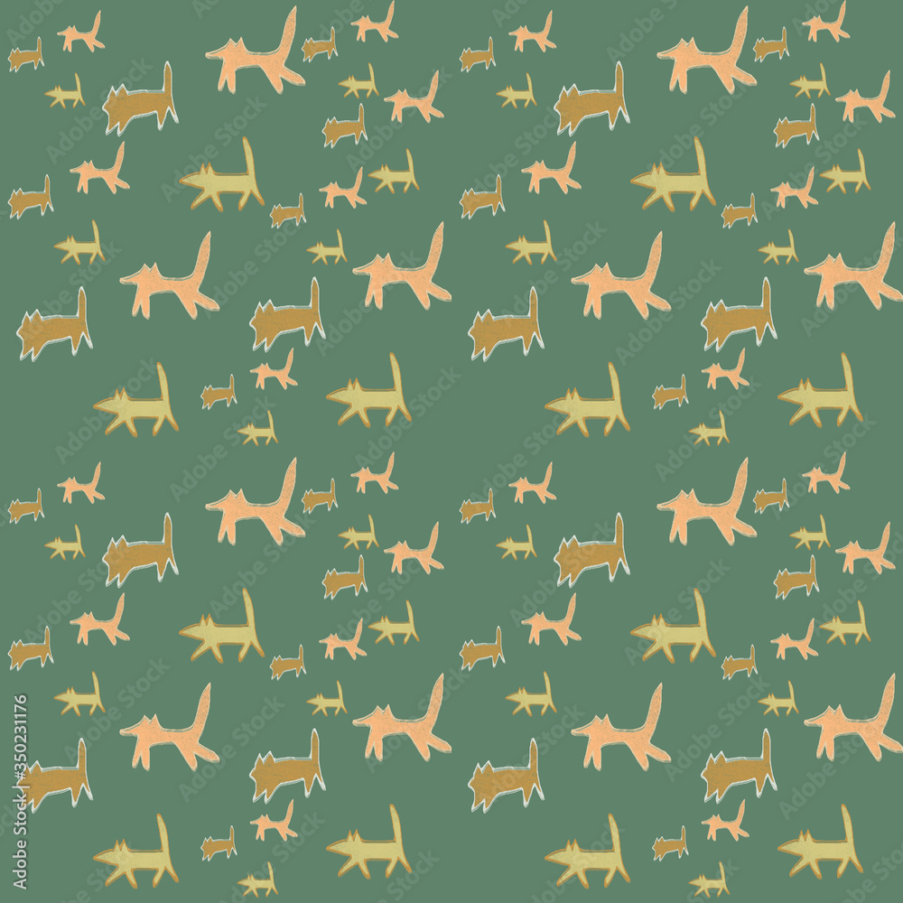 seamless pattern with cartoon animals