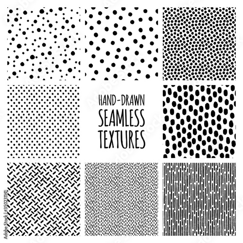 Set of hand-drawn seamless ...