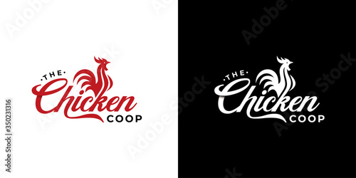 Chicken Coop Typography Logo Design Template