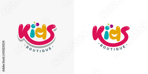 Kids Boutique Typography Logo Design Template